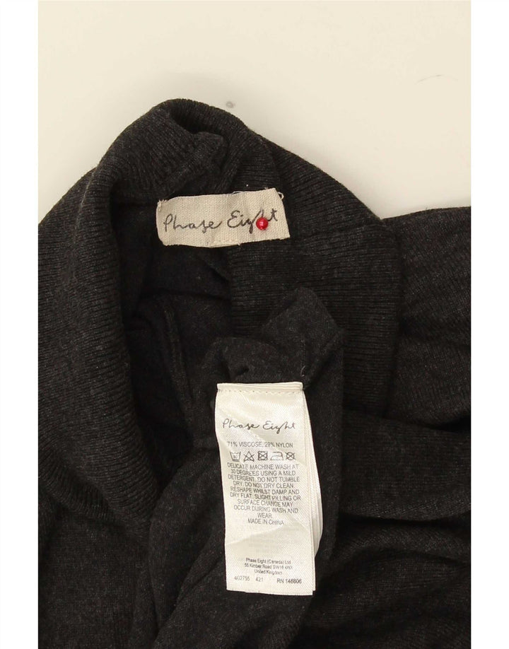 Φάση οκτώ Γυναικείο Crop Roll Neck Jumper πουλόβερ UK 14 Large Grey