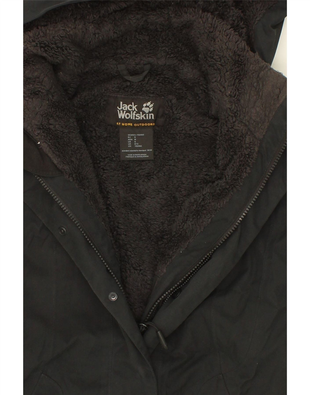 JACK WOLFSKIN Womens Hooded Windbreaker Jacket UK 8/10 Small Black Vintage Jack Wolfskin and Second-Hand Jack Wolfskin from Messina Hembry 