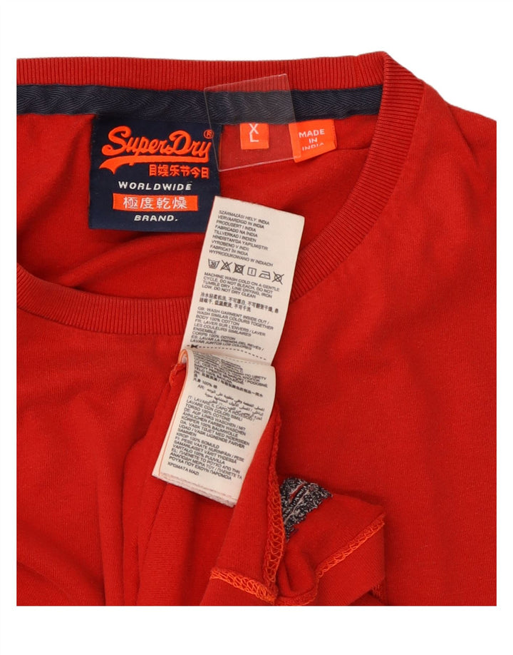 Ανδρικό T-Shirt SUPERDRY Top XL Red Cotton