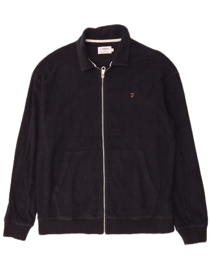 Farah Ανδρική αθλητική φόρμα Top Jacket Μικρό Navy Blue βαμβακερό