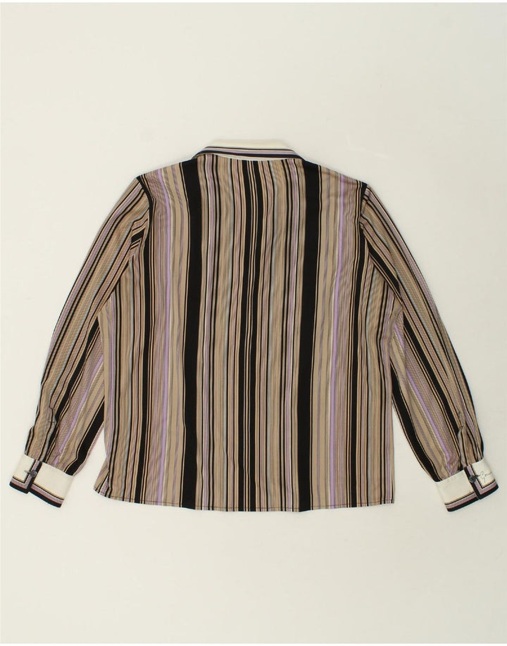 ST. GERMAIN Womens Shirt UK 16 Large Beige Striped Vintage St. Germain and Second-Hand St. Germain from Messina Hembry 