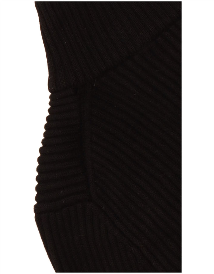 Γυναικείο πουλόβερ με φερμουάρ Hugo Boss UK 14 μεγάλο μαύρο παρθένο μαλλί