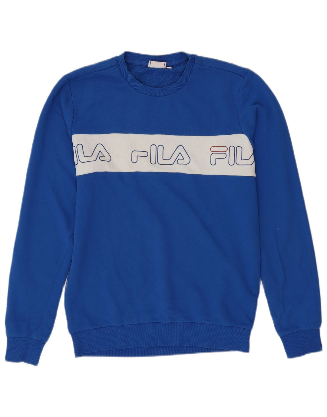 Ανδρικό γραφικό φούτερ FILA Jumper Medium Blue Colorblock Βαμβακερό