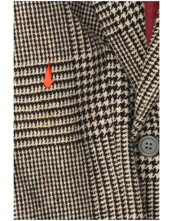 VINTAGE Ανδρικό σακάκι σακάκι με 2 κουμπιά IT 52 XL Μαύρο μαλλί Houndstooth