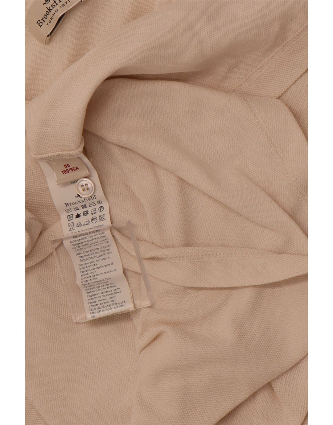 BROOKSFIELD Ανδρικό πουκάμισο πόλο IT 50, Βαμβακερό, μεσαίο σε ανοιχτό λευκό