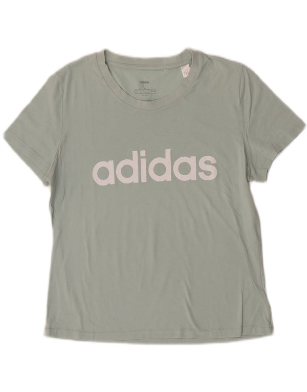 Γυναικείο γραφικό μπλουζάκι Adidas Top UK 16/18 μεγάλο τιρκουάζ