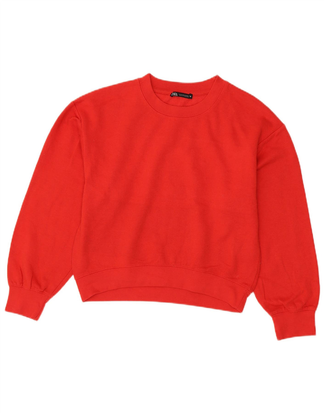 Zara Γυναικεία φούτερ Crop Jumper UK 14 Medium Red Polyester