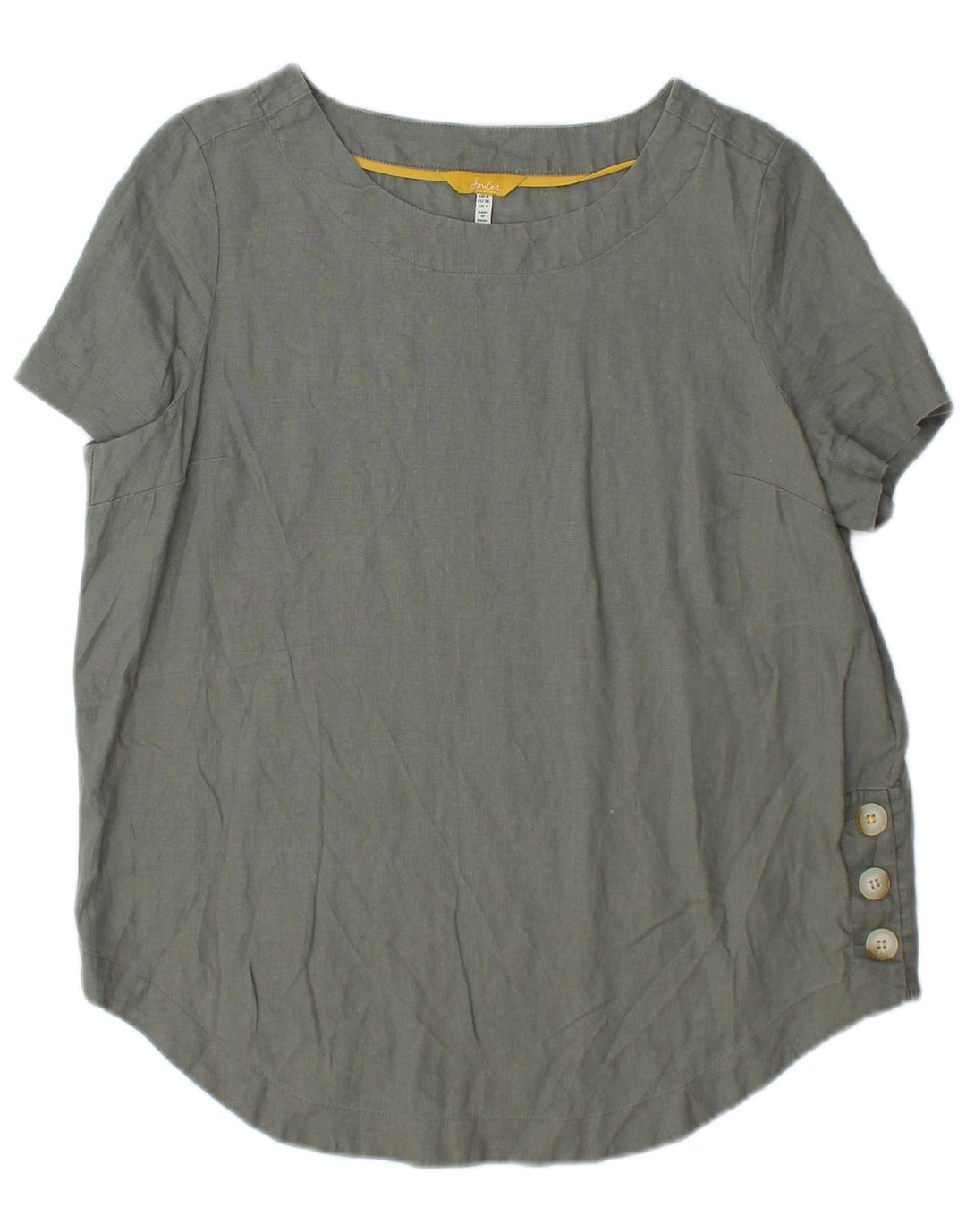 JOULES Γυναικεία Longline Oversized Μπλούζα Top UK 8 Small Khaki Lenn