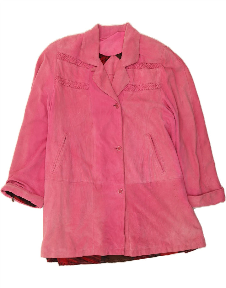 OLTREMODA Womens Suede Overcoat EU 44 XL Pink Leather Vintage Oltremoda and Second-Hand Oltremoda from Messina Hembry 