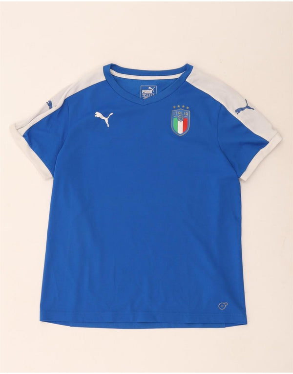 Γυναικείο γραφικό μπλουζάκι Puma Italia Top UK 14 Large Blue Colourblock