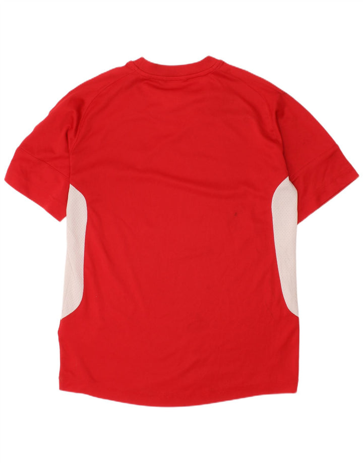 ADIDAS Boys T-shirt Top 11-12 Years Red Colourblock Polyester
