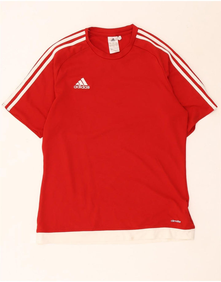 Ανδρικό T-Shirt Climalite Adidas Top Medium Red Colourblock Πολυεστέρας