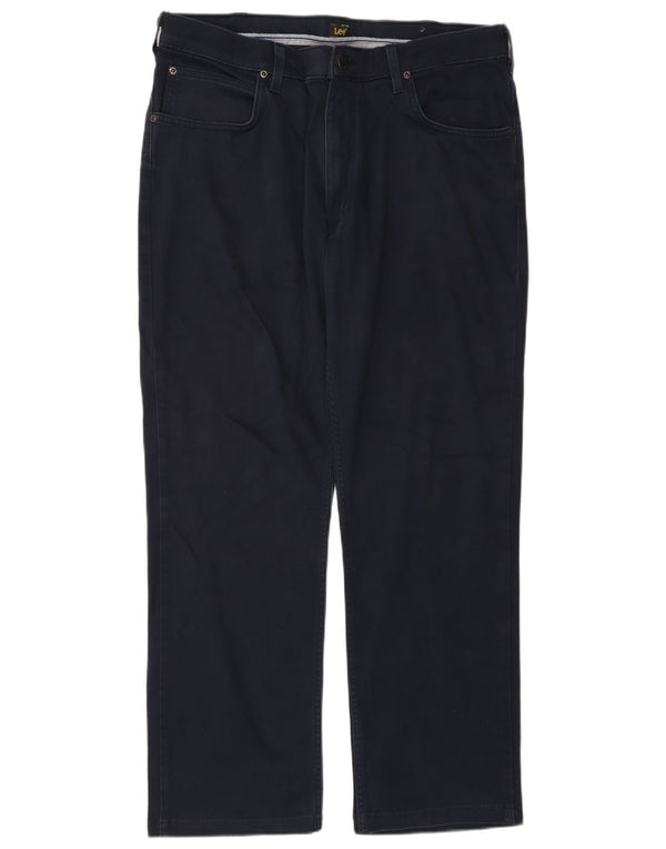 Lee Mens Brooklyn Straight Casual Παντελόνι W36 L29 Navy Blue