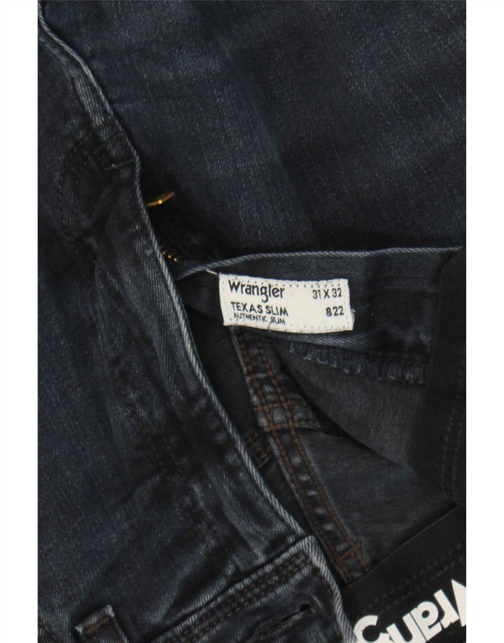 Wrangler Ανδρικό Texas Slim Jeans W31 L32 Navy Blue Cotton