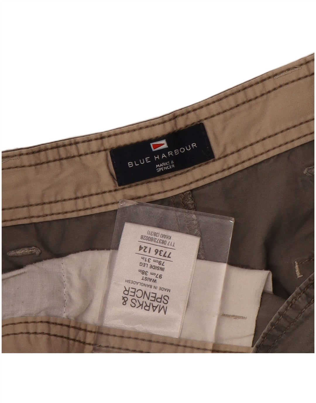 Marks & Spencer Ανδρικό Παντελόνι Μπλε Harbour Straight Cargo W38 L31 Γκρι
