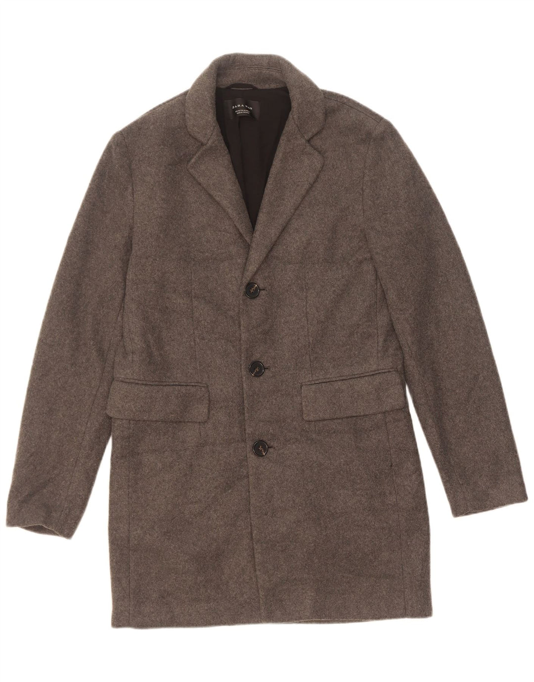 Zara Ανδρικό Πανωφόρι UK 38 Medium Grey Polyester