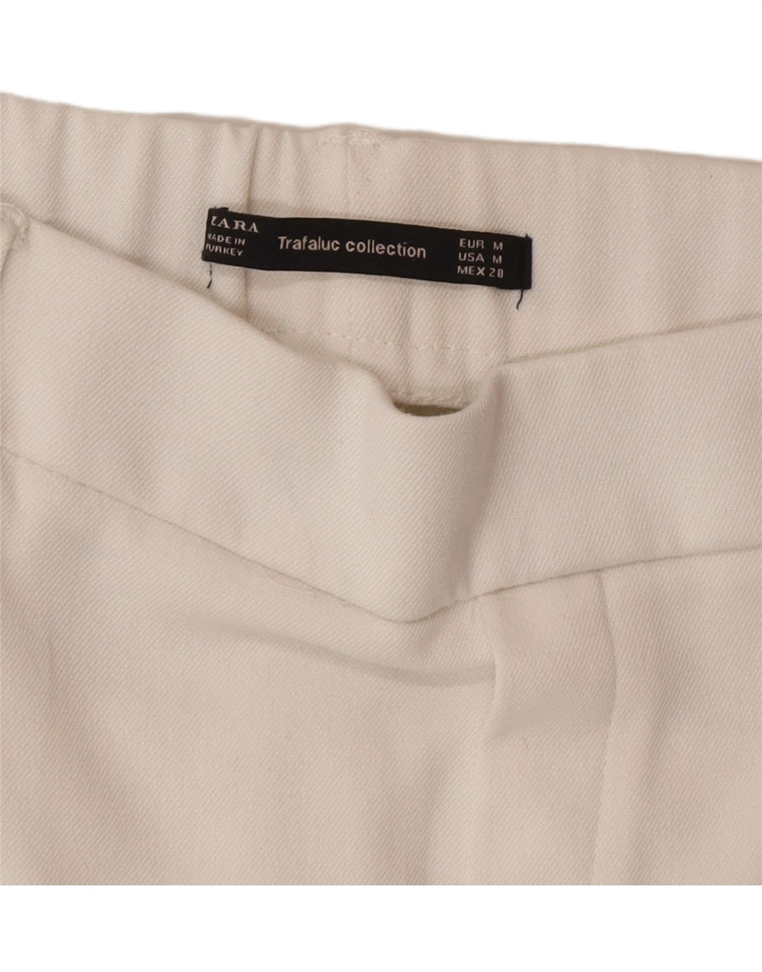 Zara Γυναικείο Cropped Παντελόνι Medium W28 L24 White Colourblock