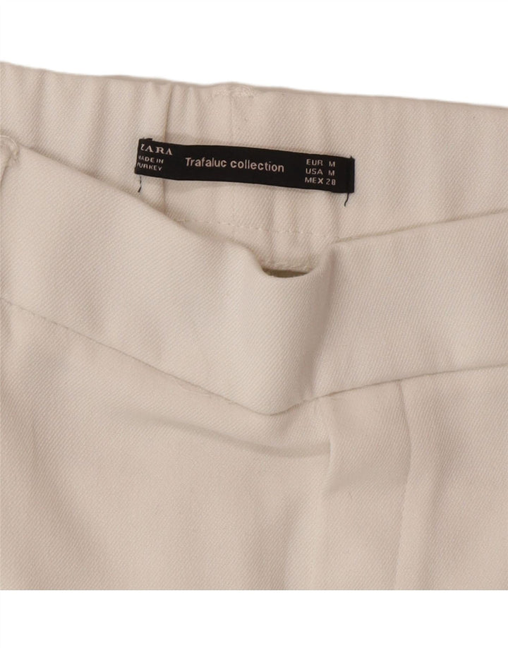 Zara Γυναικείο Cropped Παντελόνι Medium W28 L24 White Colourblock