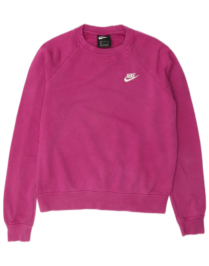 Γυναικείο φούτερ μεγάλου μεγέθους Nike Jumper UK 10 Μικρό ροζ βαμβακερό
