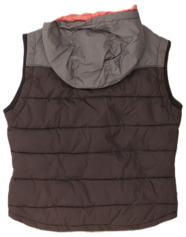 Superdry γυναικεία κουκούλα με επένδυση Gilet UK 12 Medium Grey Colorblock Nylon