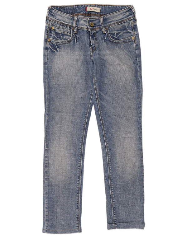 Levi's Womens 571 Slim Jeans W27 L34 Blue Cotton