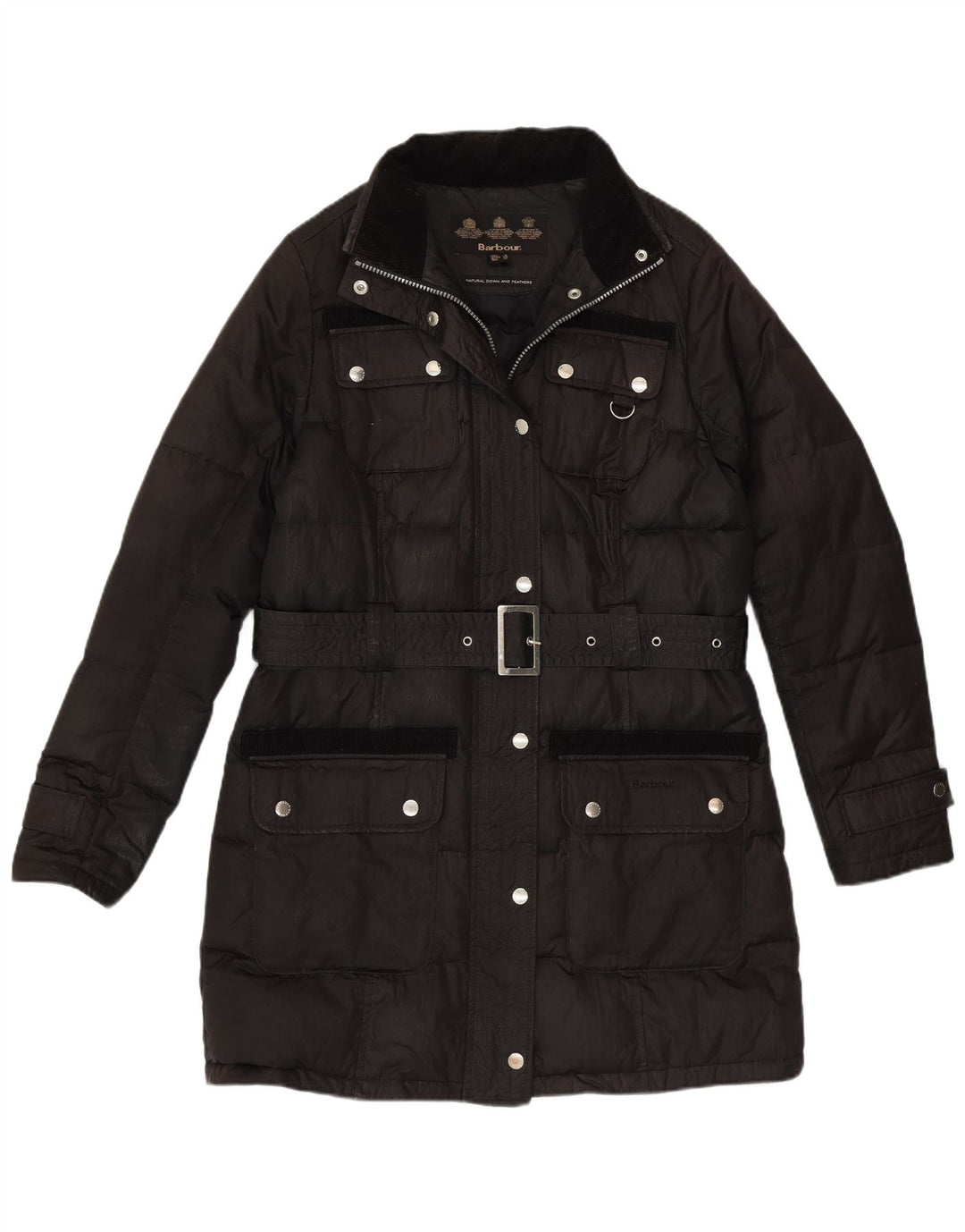 Γυναικείο παλτό Barbour padded UK 12 μεσαίο μαύρο βαμβακερό