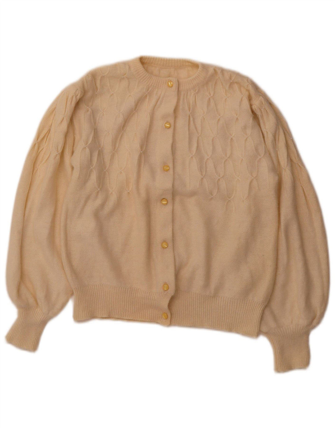 VINTAGE Womens Cardigan Sweater UK 14 Medium Beige