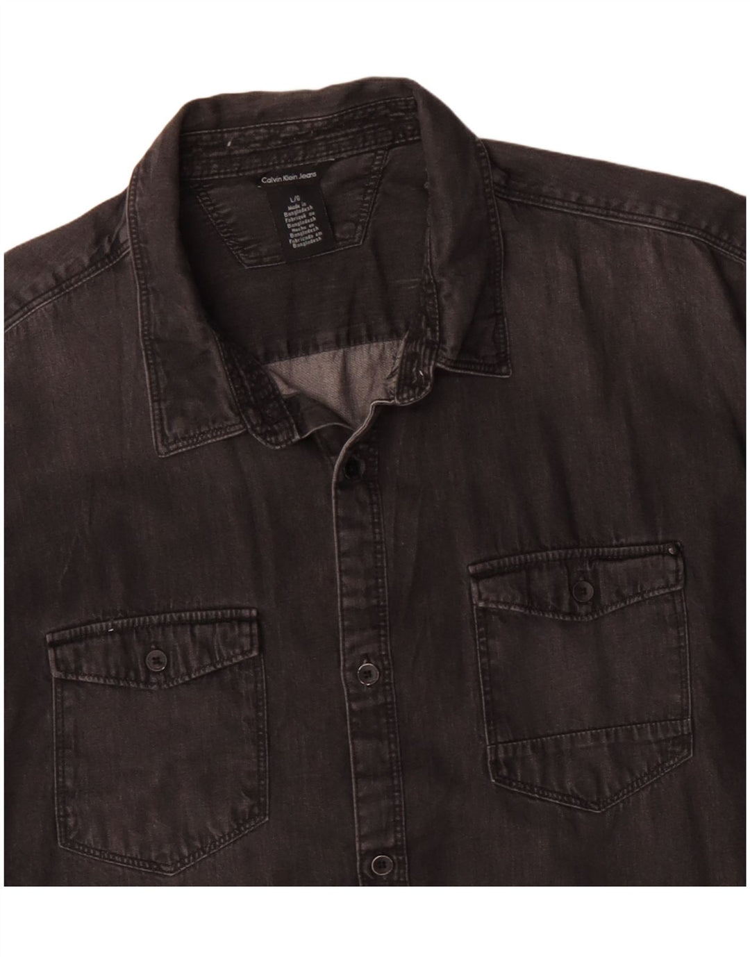 CALVIN KLEIN JEANS Ανδρικό τζιν πουκάμισο μεγάλο μαύρο βαμβακερό