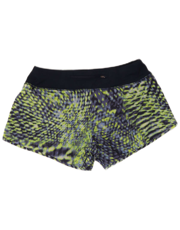 Γυναικείο NIKE Dri Fit αφηρημένο αθλητικό σορτς UK 14 μεσαίου μπλε