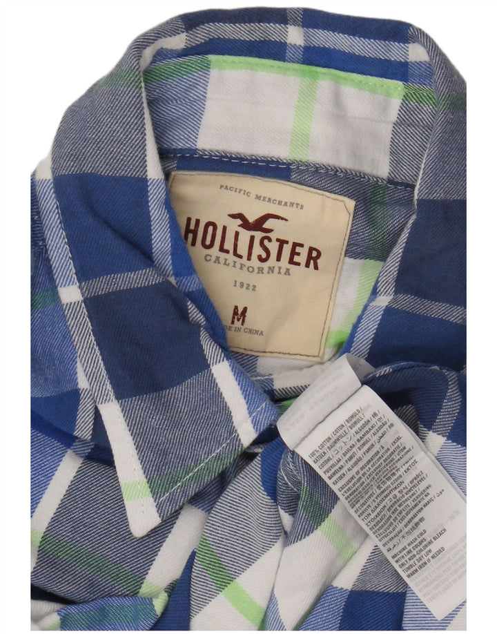 Ανδρικό φανελένιο πουκάμισο Hollister, μεσαίο μπλε βαμβακερό