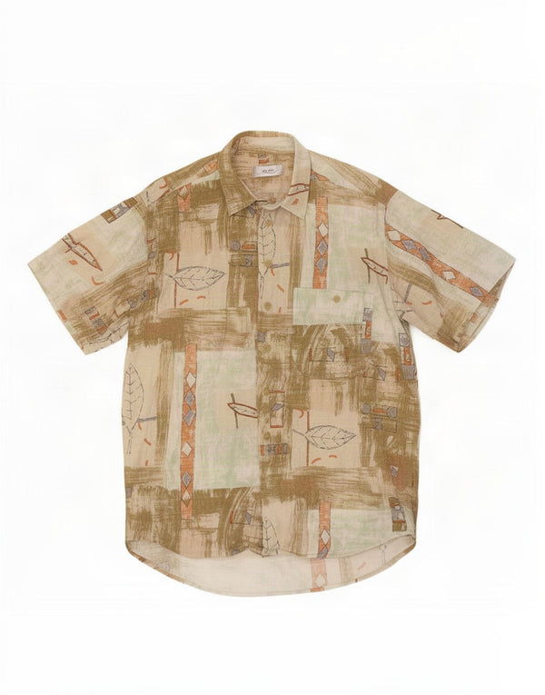 Joka Ανδρικό κοντομάνικο πουκάμισο XL Khaki Geometric
