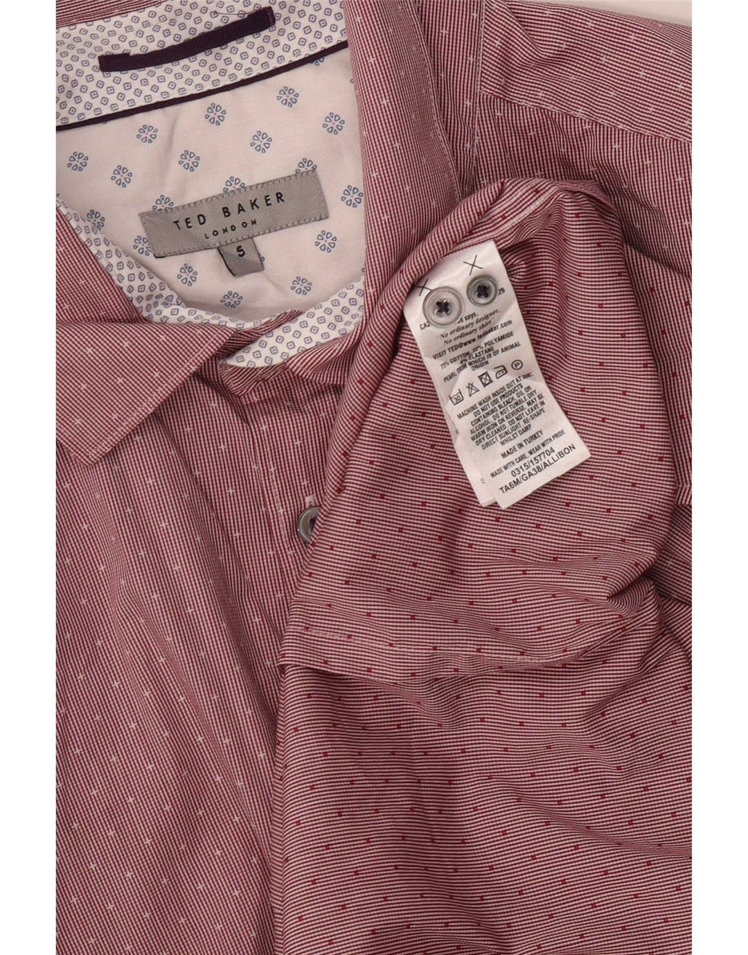 Ανδρικό πουκάμισο Ted Baker, νούμερο 5 XL, βαμβακερό κόκκινο ρίγες