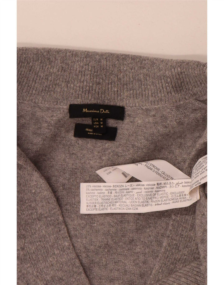 Massimo Dutti Γυναικείο πουλόβερ με λαιμόκοψη μεγάλου μεγέθους πόλο UK 12 Μεσαίο γκρι