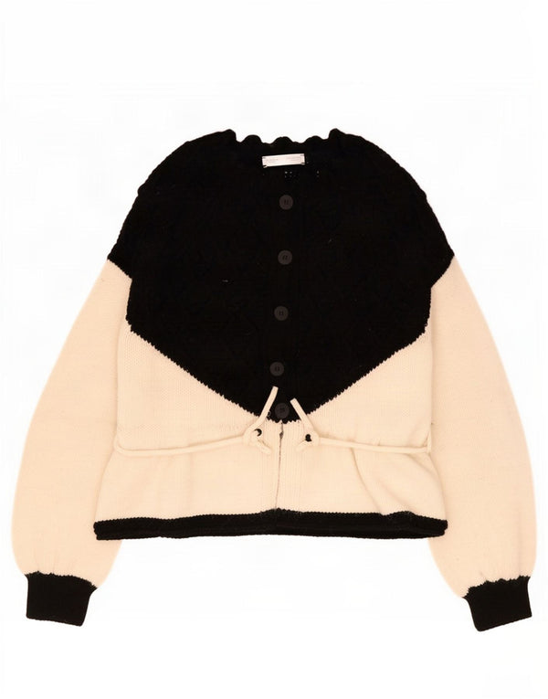 Zara Womens Cardigan Sweater UK 16 Large Black Colourblock