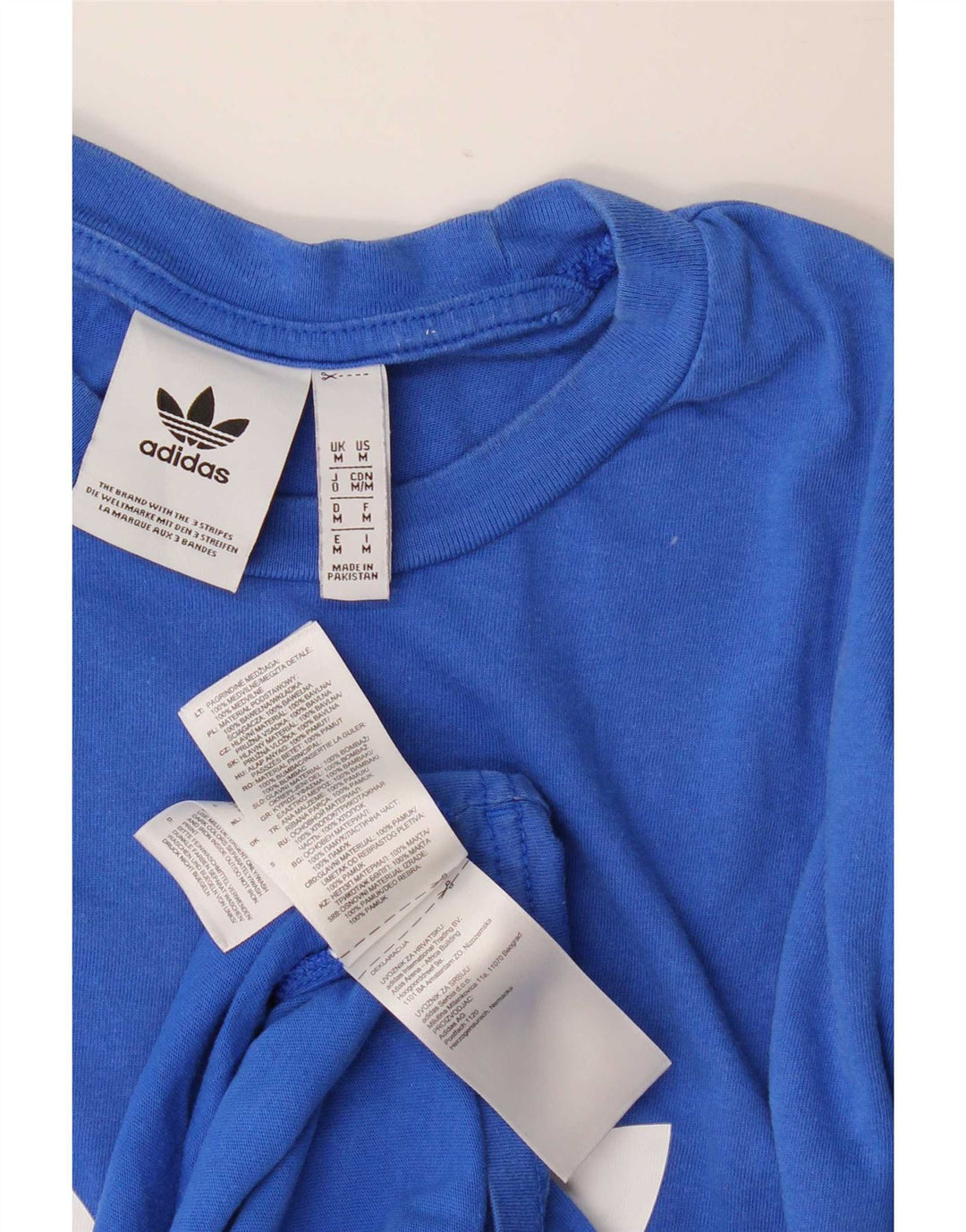 Ανδρικό γραφικό T-Shirt Adidas Top από μεσαίο μπλε βαμβακερό