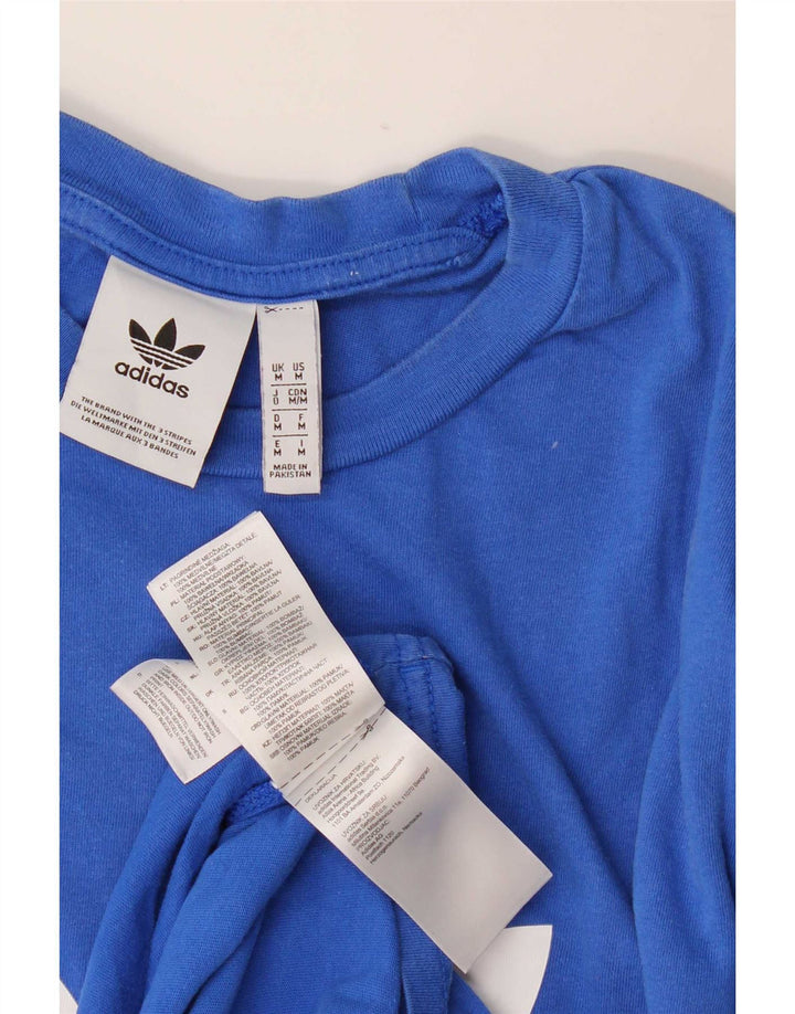 Ανδρικό γραφικό T-Shirt Adidas Top από μεσαίο μπλε βαμβακερό