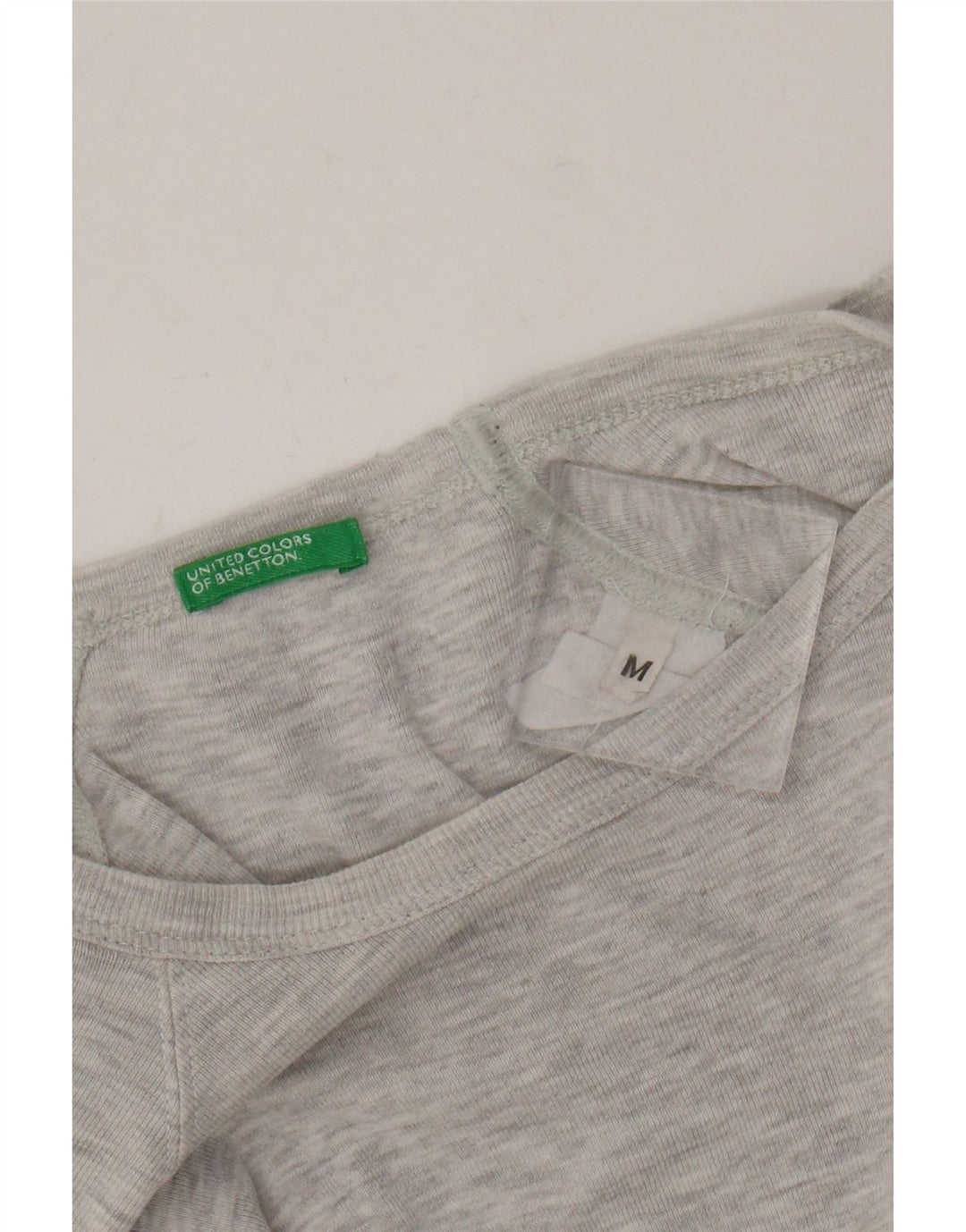 Benetton Γυναικείο T-Shirt Top UK 12 Medium Grey Flecked