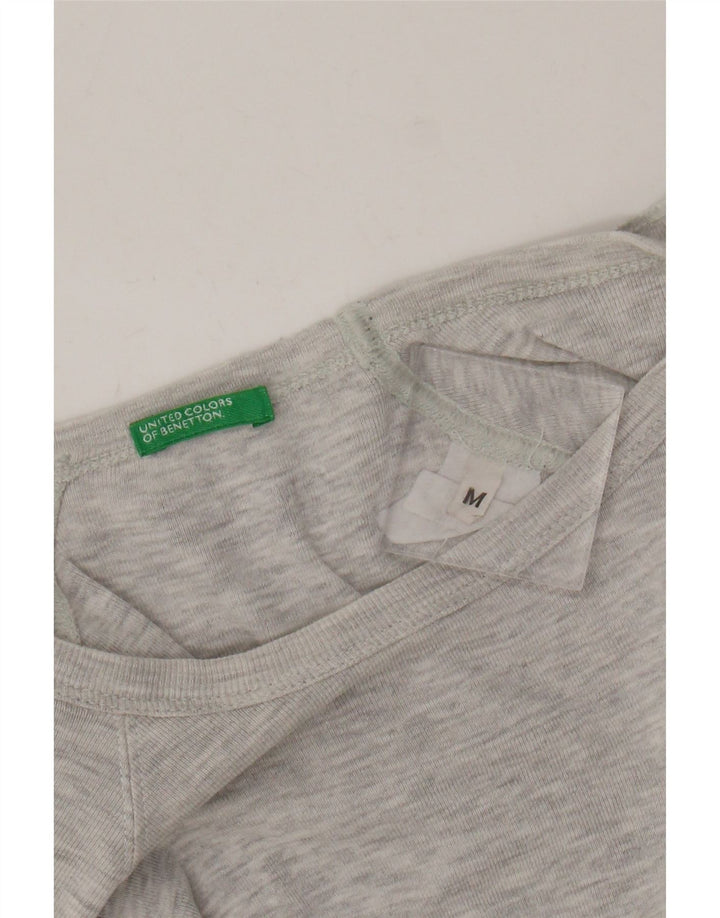 Benetton Γυναικείο T-Shirt Top UK 12 Medium Grey Flecked