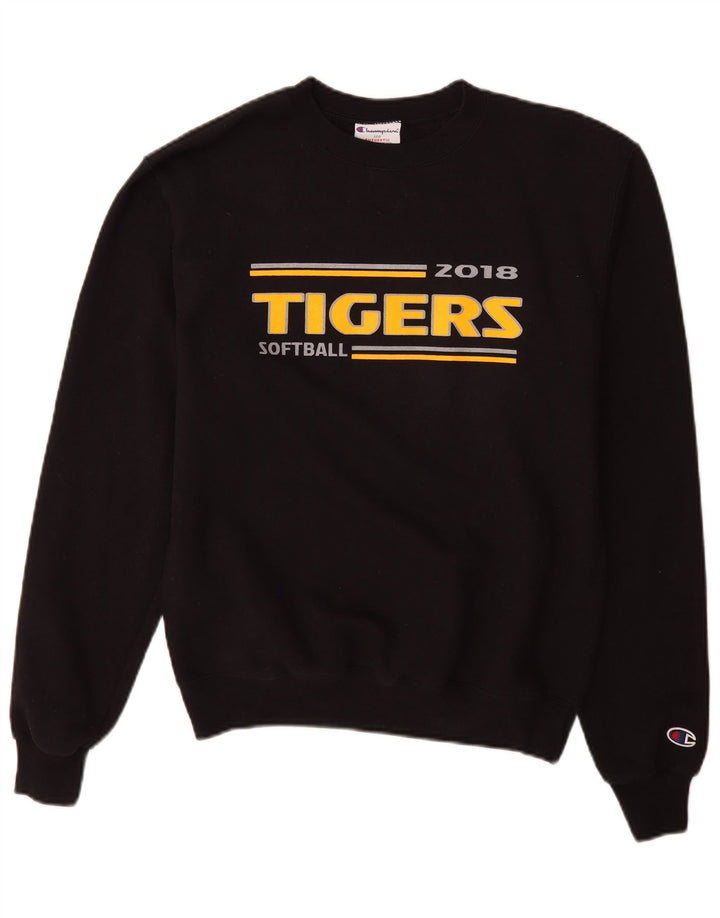 Champion Mens Tigers Graphic Φούτερ Jumper Μικρό μαύρο βαμβακερό