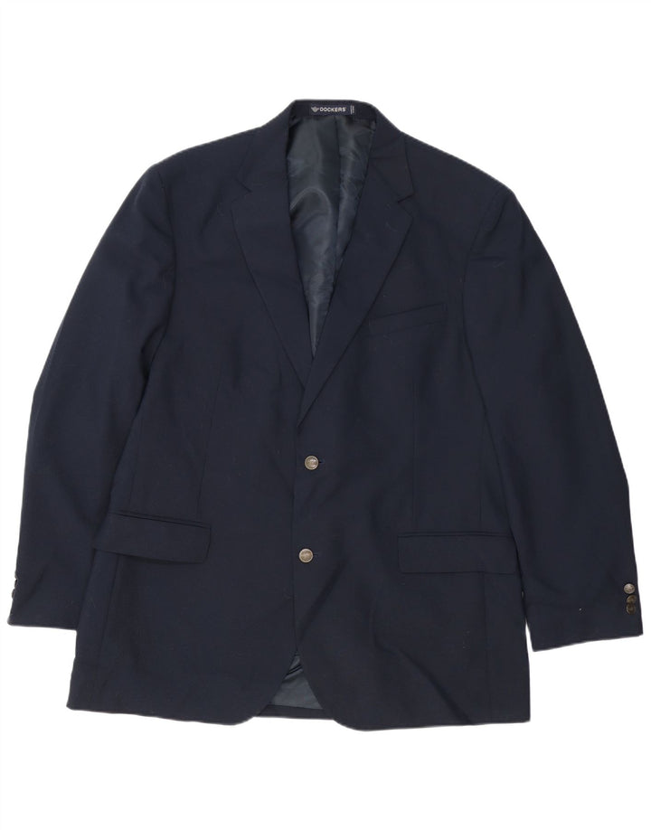 Dockers Ανδρικό Longline 2 Κουμπι Μπουφάν Blazer UK 44 2XL Navy Blue Wool