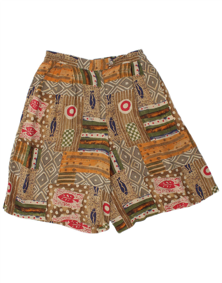 VINTAGE γυναικείο ψηλόμεσο σορτς IT 46 μεγάλο W28 πολύχρωμο