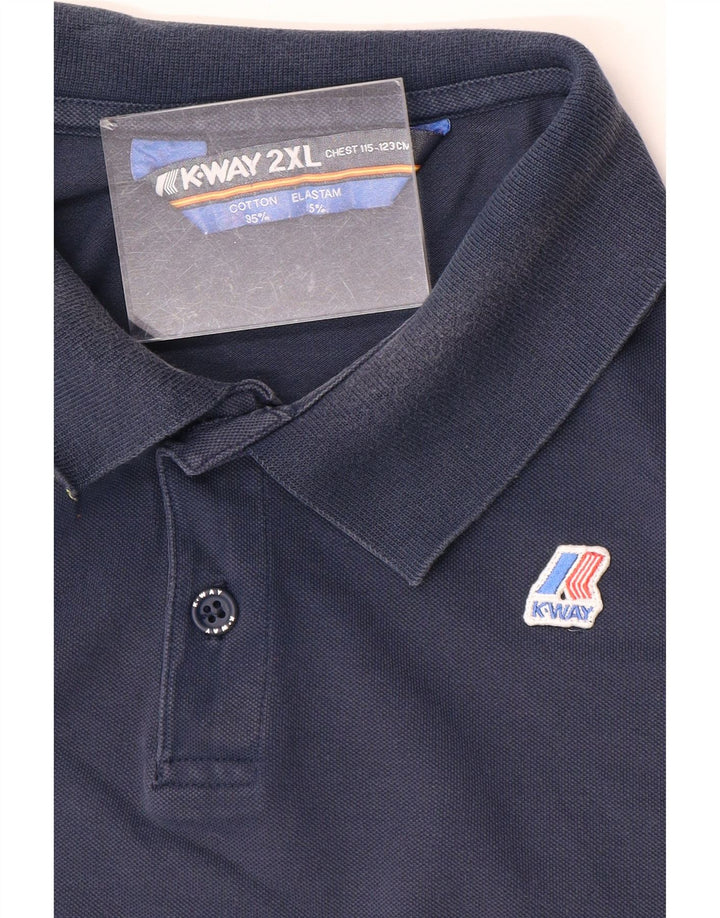 Ανδρικό μπλουζάκι πόλο K-Way 2XL Navy Blue βαμβακερό