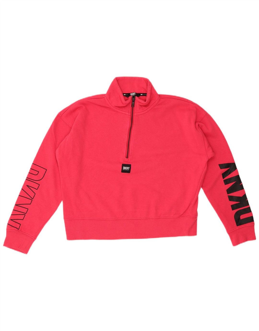 DKNY Γυναικεία φούτερ με φερμουάρ με λαιμόκοψη μεγάλου μεγέθους UK 10 Small Pink