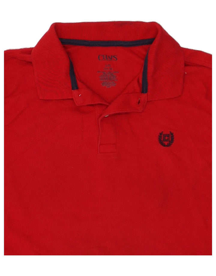 CHAPS Boys Polo Shirt 14-15 Years Large Red Cotton | Vintage Chaps | Thrift | Second-Hand Chaps | Used Clothing | Messina Hembry 
