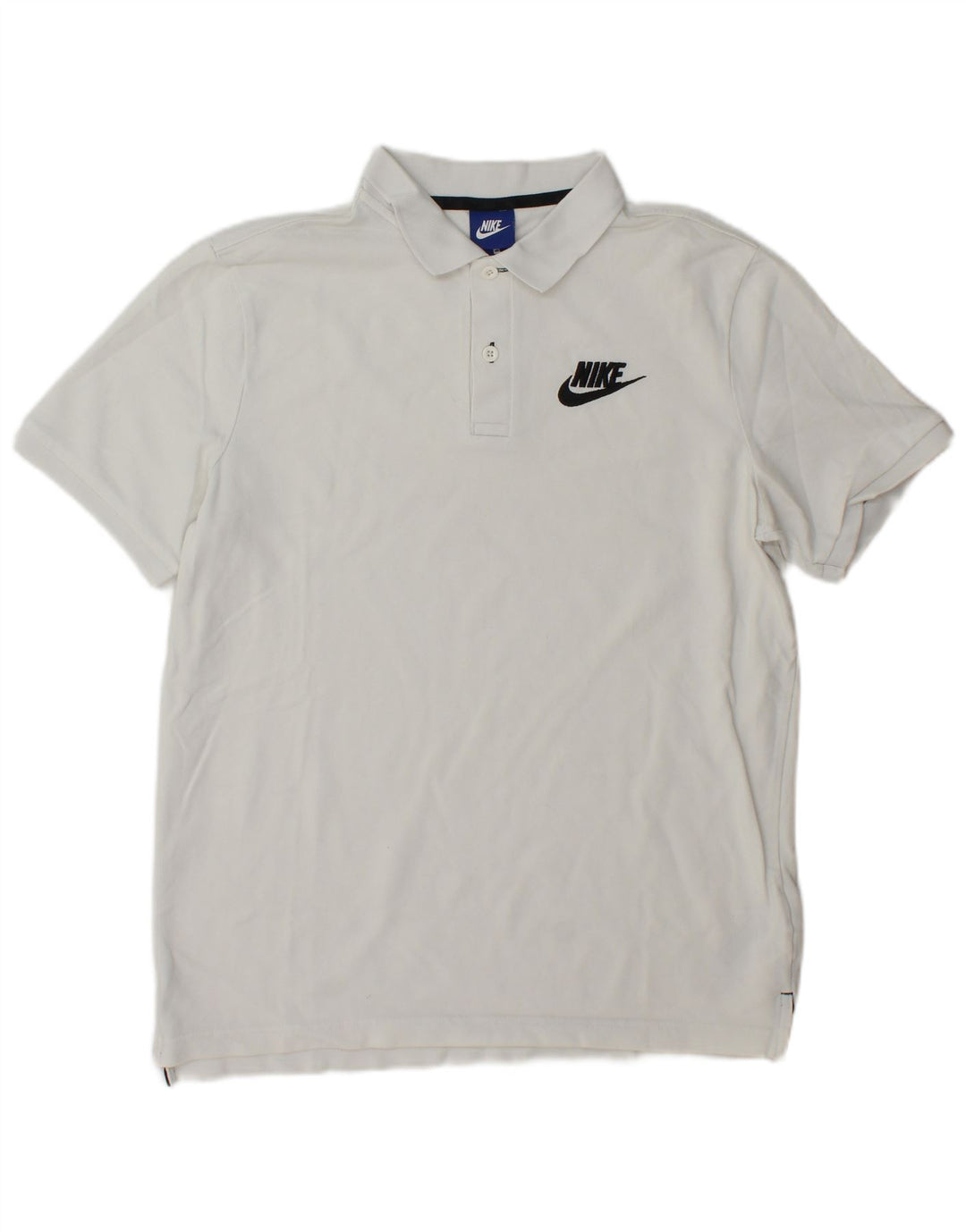 Ανδρικό μπλουζάκι πόλο Nike, μεσαίο λευκό βαμβακερό