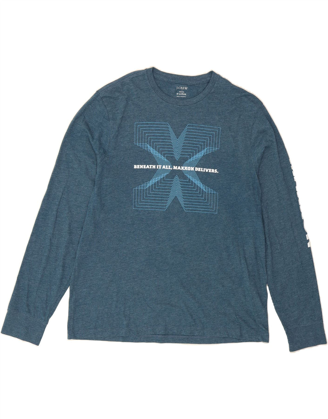 J. CREW Mens Graphic Top Long Sleeve XL Blue Cotton Vintage J. Crew and Second-Hand J. Crew from Messina Hembry 