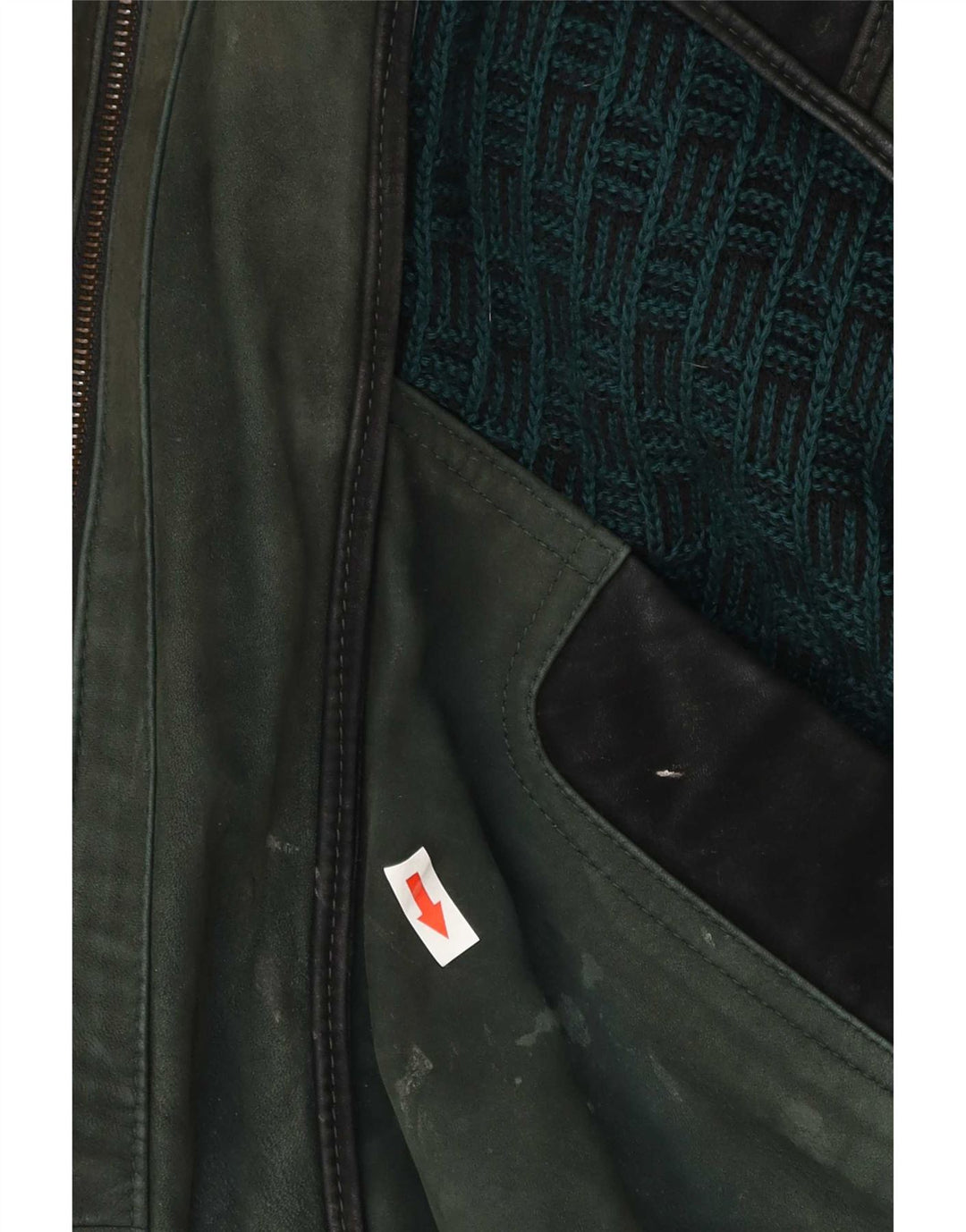 Vintage Ανδρικό Δερμάτινο Μπουφάν EU 52 XL Green Colourblock