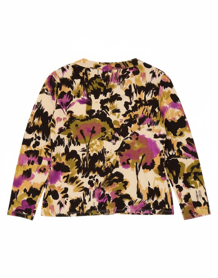 KRIZIA Womens Top Long Sleeve UK 12 Medium Multicoloured Floral Classic