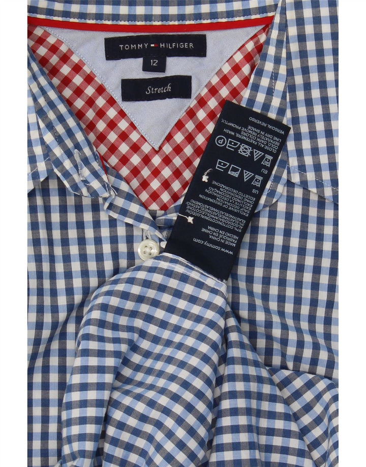 TOMMY HILFIGER Womens Shirt US 12 Large Blue Gingham Cotton Vintage Tommy Hilfiger and Second-Hand Tommy Hilfiger from Messina Hembry 