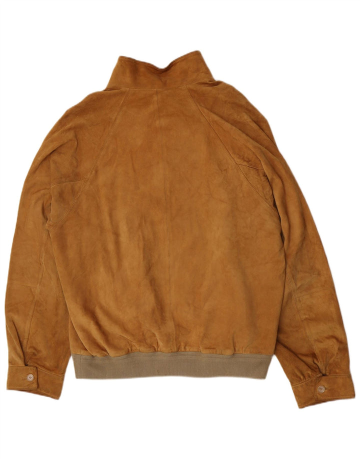 Gerani Ανδρικό Suede Bomber Jacket IT 56 3XL Beige Leather